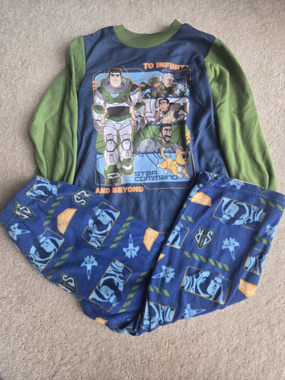 Buzz Lightyear Star Command Kids Pajama Set - Blue & Green